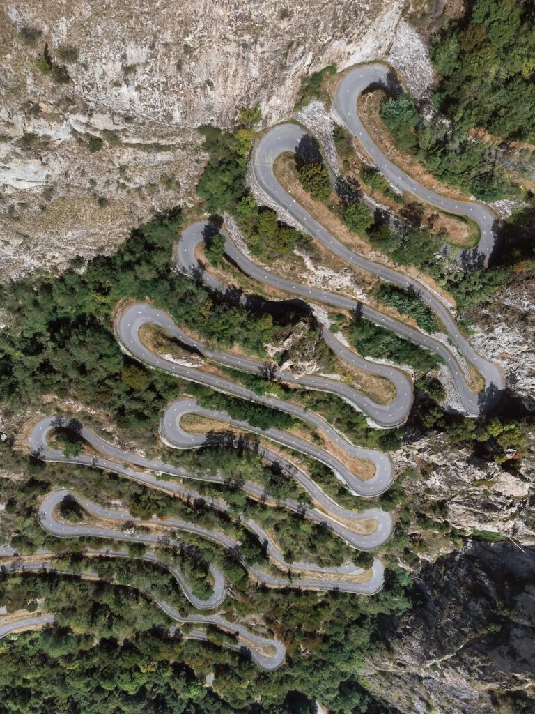 beautiful serpentine Lacets de Montvernier top view France